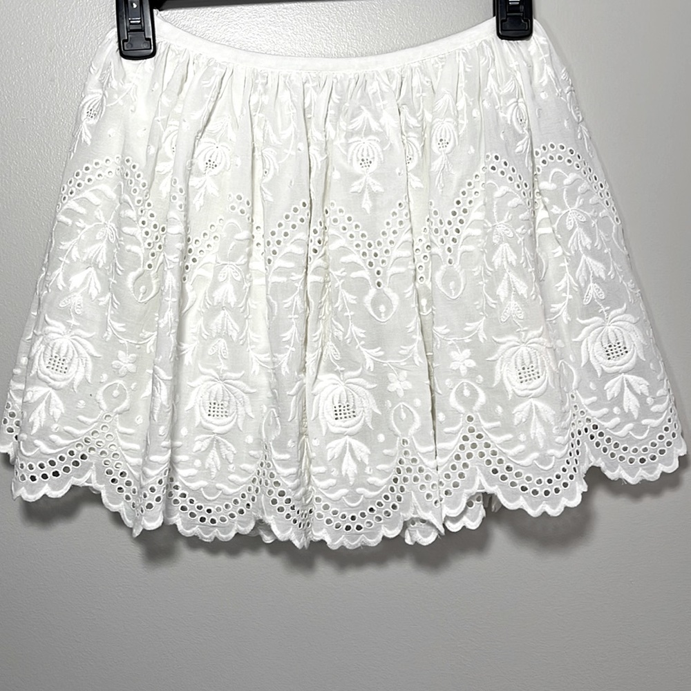 Polo Ralph Lauren Girls White Cotton Eyelet Skirt